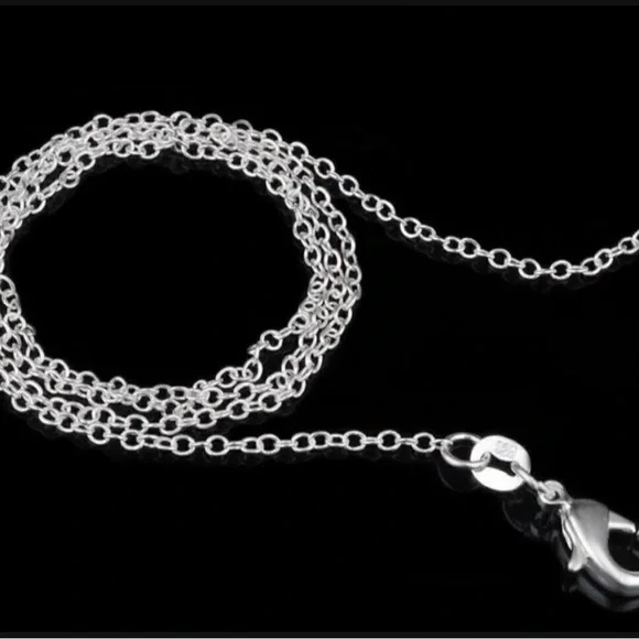 🔥Sale!🔥NEW 925 Silver Plated Rolo Cable Chain Link 18” Necklace - Picture 3 of 7